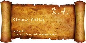 Kifusz Anita névjegykártya